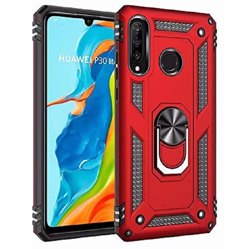 Huawei P30 Lite Case Red Ring Armor